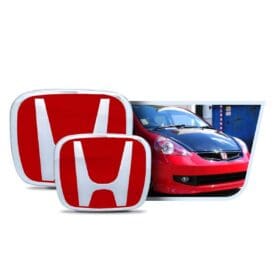 Kit X2 Emblemas Insignias Exterior Rojas Honda Fit 03-08