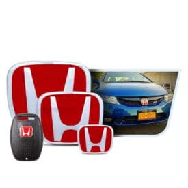 Kit X4 Emblemas Exteriores y Volante - Carcasas de Llave Rojas Civic 06-16