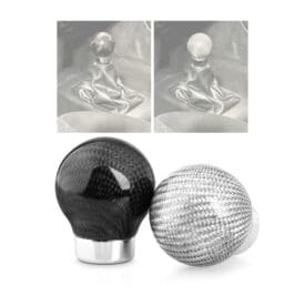 Pomo de Cambios de Fibra de Carbono Redondo a Rosca Con Adaptadores