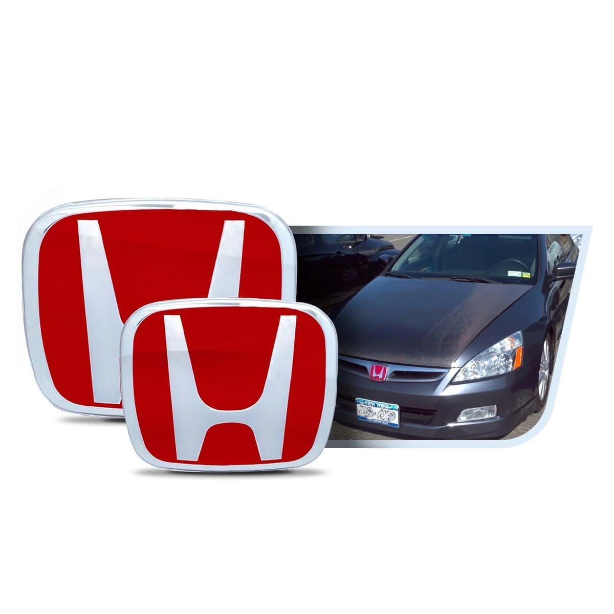 Kit X2 Emblemas Insignias Exterior Rojas Honda Accord 03-07