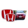 Kit X2 Emblemas Insignias Exterior Rojas Honda Civic 02-05