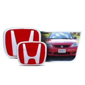 Kit X2 Emblemas Insignias Exterior Rojas Honda Civic 02-05
