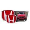 Kit X2 Emblemas Insignias Exterior Rojas Honda Civic 17-18