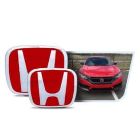 Kit X2 Emblemas Insignias Exterior Rojas Honda Civic 17-18