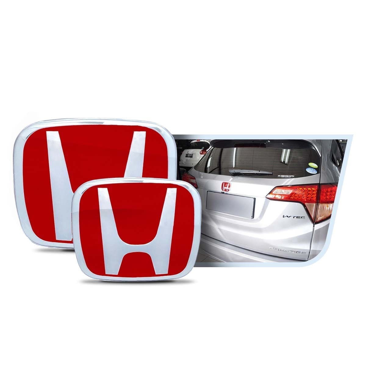 Kit X2 Emblemas Insignias Exterior Rojas Honda Hrv 15-18