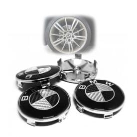 Kit X4 Centros de Llanta para BMW 68mm 36136783536 Fibra de Carbono