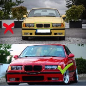 Alternative view of Parrilla Delantera Kidneys Riñones BMW E36 97-99 estilo M3 negra