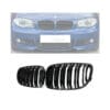 Parrilla Kidneys Riñones doble vira negra brillante BMW Serie 1 E81 E82 E87 Facelift LCI