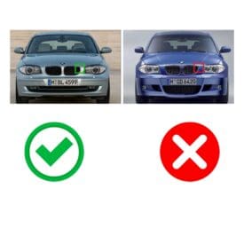 Alternative view of Parrilla Kidneys Riñones doble vira negra brillante BMW Serie 1 E81 E82 E87 Facelift LCI