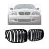 Parrilla BMW Kidneys Riñones Serie 1 E81 E82 E87 Pre Facelift Doble Vira Negra Brillante