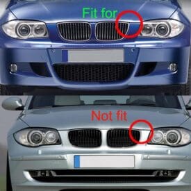 Alternative view of Parrilla BMW Kidneys Riñones Serie 1 E81 E82 E87 Pre Facelift Doble Vira Negra Brillante