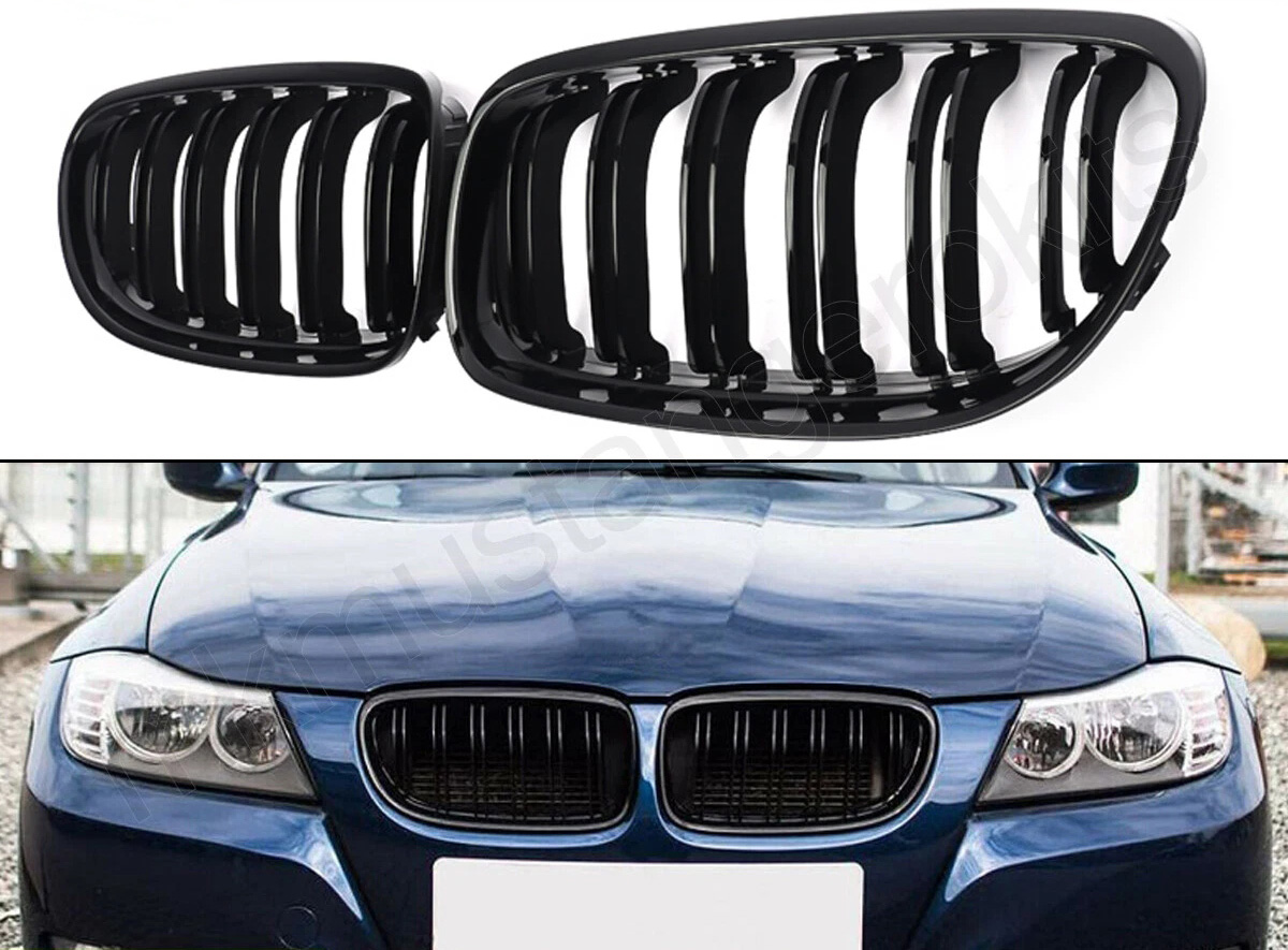 Parrilla De Doble Vira Kidneys Riñones Negra Brillante BMW Serie 3 Sedan E90 LCI 09-12 - Image 3
