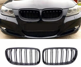 Parrilla De Doble Vira Kidneys Riñones Negra Brillante BMW Serie 3 Sedan E90 LCI 09-12