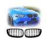Parrilla Kidneys Riñones Negra Brillante BMW Serie 3 Coupe E92 Pre-LCI 05-08 Doble Vira