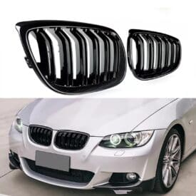 Alternative view of Parrilla Kidneys Riñones Negra Brillante BMW Serie 3 Coupe E92 Pre-LCI 05-08 Doble Vira