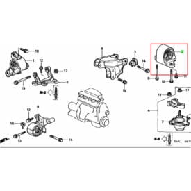 Alternative view of Pata Motor Trasera Honda Civic 01-05 1.7 Caja AT-MT Taco Soporte