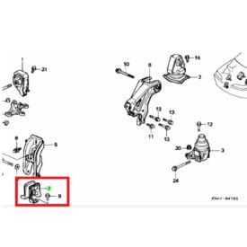 Alternative view of Taco pata soporte de Motor Honda Accord 94-97 Delantera