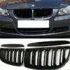 Parrilla Kidneys De Doble Vira Riñones Negra Brillante BMW Serie 3 Sedan E90 Pre-LCI 05-08