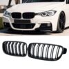 Parrilla Kidneys Riñones  BMW Serie 3 F30 2013-2018 M3 Doble Vira Negra Brillante