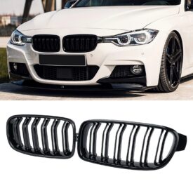 Parrilla Kidneys Riñones  BMW Serie 3 F30 2013-2018 M3 Doble Vira Negra Brillante