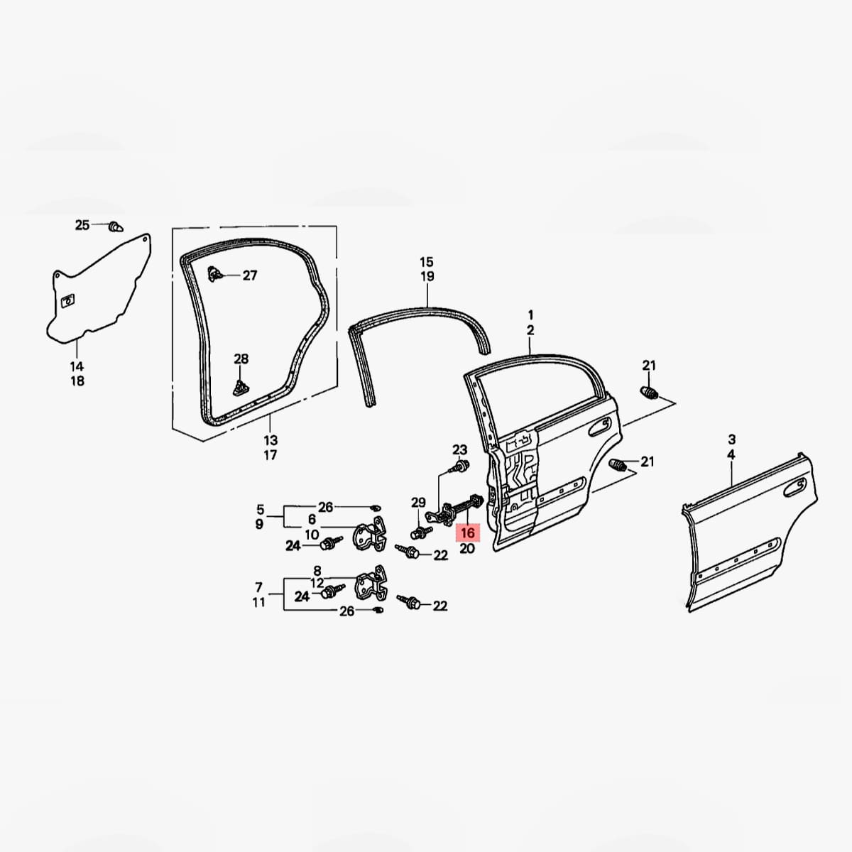 Limitadores de Puerta para Honda Civic 96-00 Crv 97-01 - Image 7