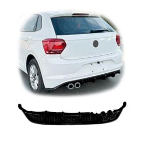 Difusor Trasero para Volkswagen Polo 18-25 estilo GTI Negro Brillante
