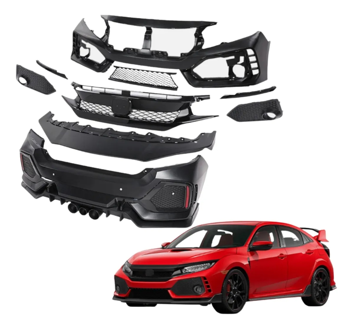 Bodykit Estilo Type R para Honda Civic 4 Puertas Sedán 16-20 - Image 3