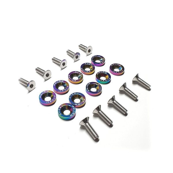 Arandelas Anodizadas Aluminio Moto Auto Atv Jdm X10 6mm M6 - Imagen 7