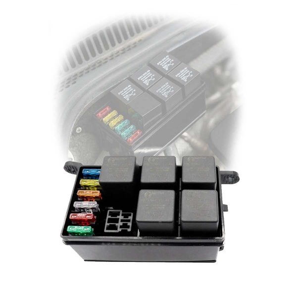 Caja Fusiblera Fusilera Auto Instalación Eléctrica Universal con Relays Mega - Imagen 1