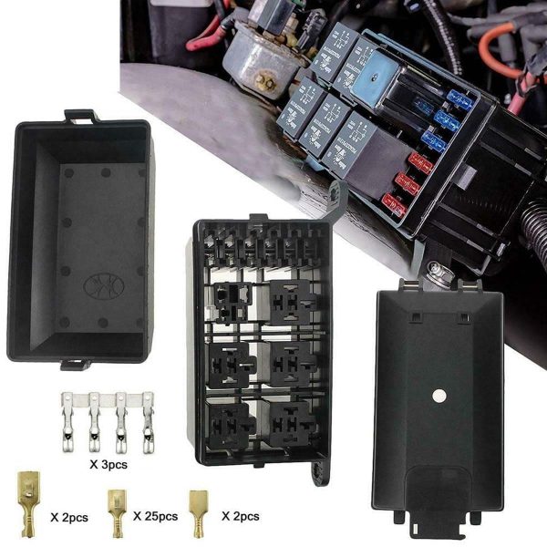 Caja Fusiblera Fusilera Auto Instalación Eléctrica Universal con Relays Mega - Imagen 8