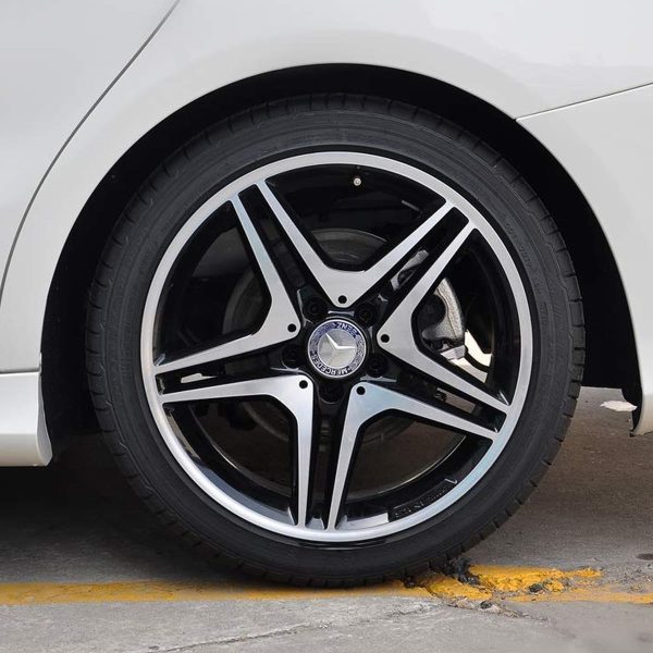 Kit X4 Centros De Llanta para Mercedes Benz Laureles 75mm Azul-Negro - Imagen 5