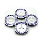 Kit X4 Centros De Llanta para Mercedes Benz Laureles 75mm Azul-Negro - Imagen 7