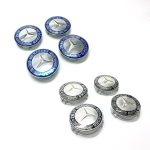 Kit X4 Centros De Llanta para Mercedes Benz Laureles 75mm Azul-Negro