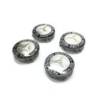 Kit X4 Centros De Llanta para Mercedes Benz Laureles 75mm Azul-Negro - Imagen 2