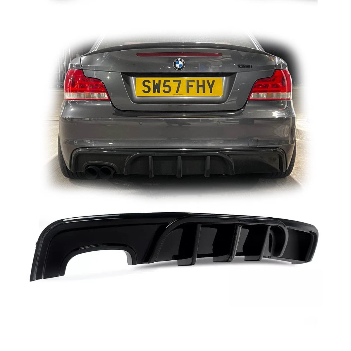 LIP050-1 Difusor Trasero BMW Serie 1 E82 Negro Brillante M Sport - Imagen 1