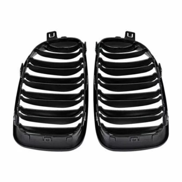Parrilla Kidneys Riñones doble vira negra brillante BMW Serie 1 E81 E82 E87 Facelift LCI - Imagen 4