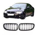 Parrilla Kidneys Riñones Negra Brillante BMW Serie 3 Coupe E92 LCI 09-12 Doble Vira