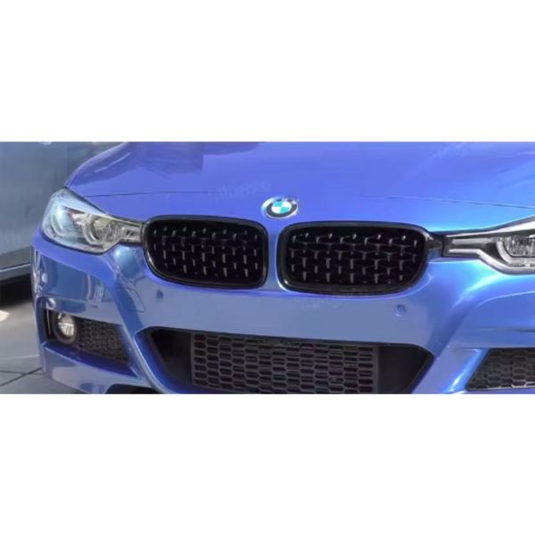 Parrilla Kidneys Riñones Diamantes BMW Serie 3 F30 Negra Brillante - Imagen 5