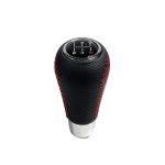 Pomo de Cambios Universal Cuero Costura Roja a Rosca Tuning 5ta/6ta - Imagen 6