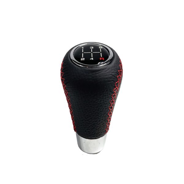 Pomo de Cambios Universal Cuero Costura Roja a Rosca Tuning 5ta/6ta - Imagen 6