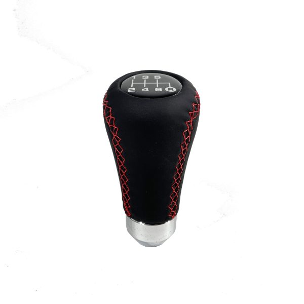 Pomo de Cambios Universal Cuero Costura Roja a Rosca Tuning 5ta/6ta - Imagen 7