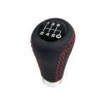 Pomo de Cambios Universal Cuero Costura Roja a Rosca Tuning 5ta/6ta - Imagen 8