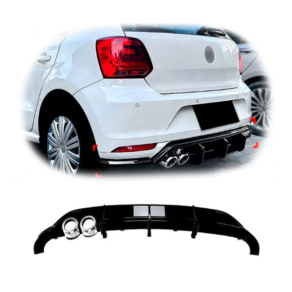 Difusor Trasero para Volkswagen Polo 18-25 estilo GTI Negro Brillante - Imagen 15