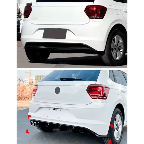 Difusor Trasero para Volkswagen Polo 18-25 estilo GTI Negro Brillante - Imagen 2