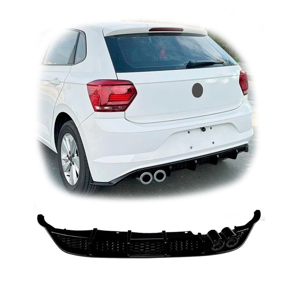 Difusor Trasero para Volkswagen Polo 18-25 estilo GTI Negro Brillante - Imagen 1