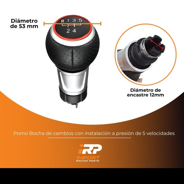 Pomo de Cambios GTI VW/Audi Detalle Rojo - Golf Bora Vento/A3 A4 A1 A5 Q5 Q3 - Imagen 5