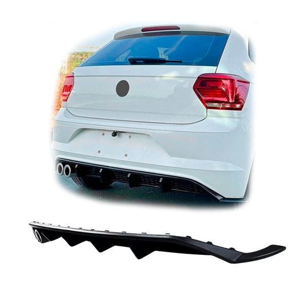 Difusor Trasero para Volkswagen Polo 18-25 estilo GTI Negro Brillante - Imagen 11