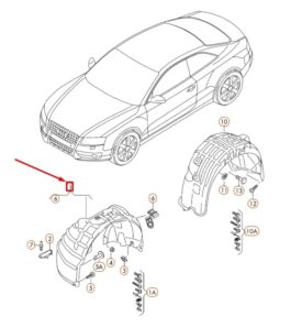Alternative view of Guardaplast  Delantero Izquierdo Audi A4 2008-2015 8K0821133