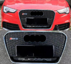 Alternative view of Parrilla Estilo Rs5 Negra Borde Cromado Quattro Debajo