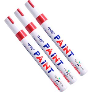 Marcadores Fibrones Rojos De Pintura Sintética Kit X3 Indeleble Oleo